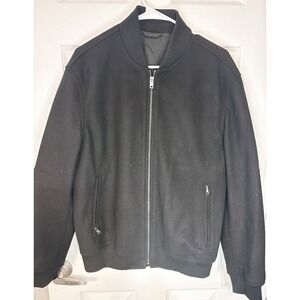 MNG Mango Men's Bomber Jacket NWOT Medium Black Zip Up